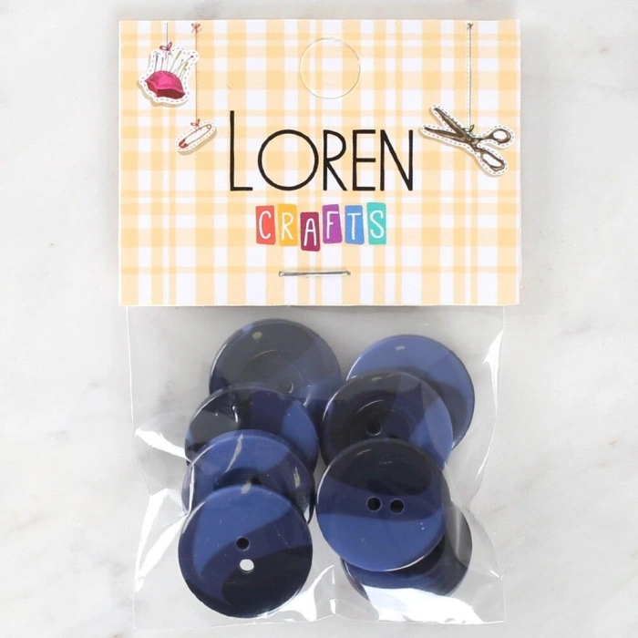 Loren Crafts 8li Düğme Mavi - 1141