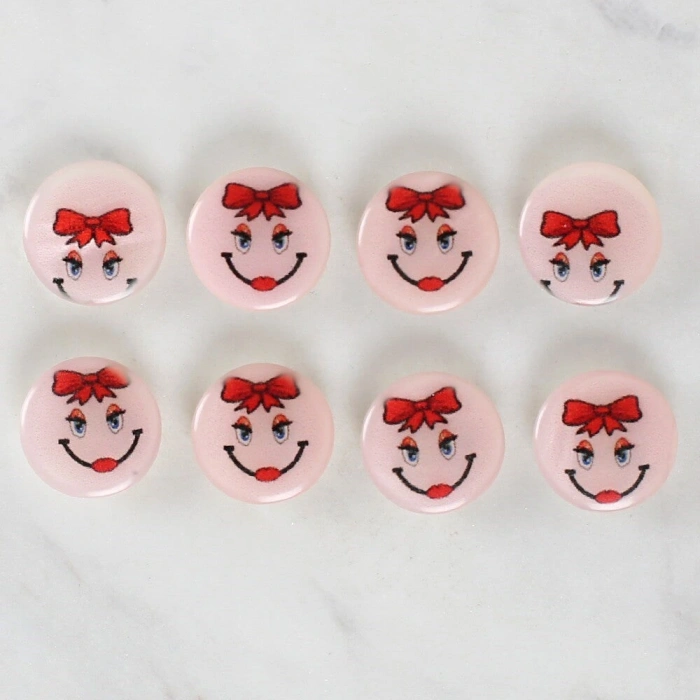 Loren Crafts 8li Gülen Yüz Düğme - 1019