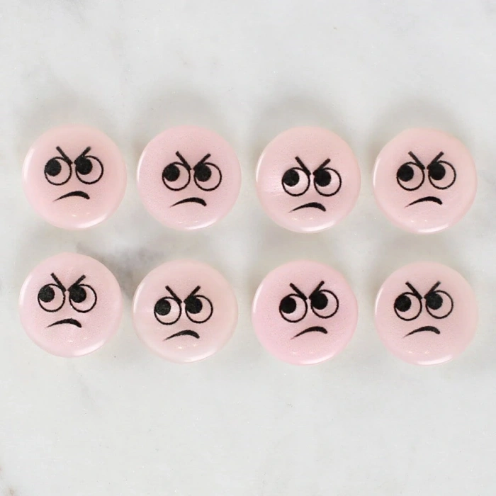 Loren Crafts 8li Kızgın Yüz Düğme - 1021