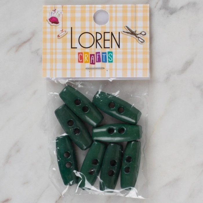 Loren Crafts yeşil 8 li çoban düğmesi - 64