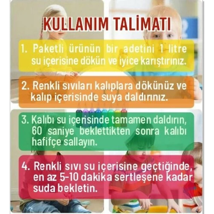 Magic Water Elf Aqua Gel Sihirli su oyuncak seti 5 renk jel şişe 6 kalıp