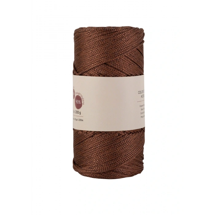 Makrome İpi 3mm  Polyester Kahve Simli