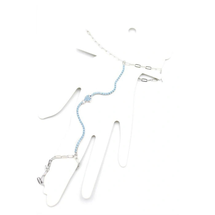 Mavi Taşlı Balık Şahmeran - Gümüş