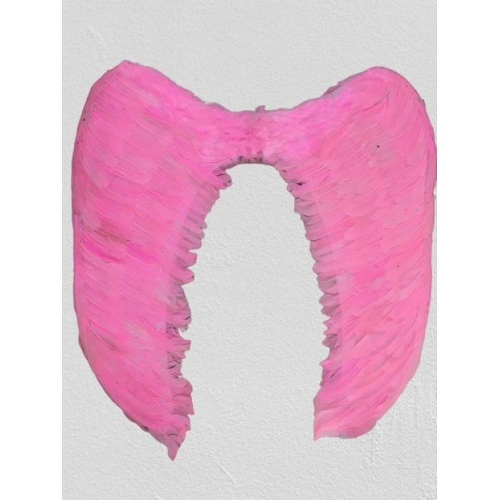 Mega Boy Pembe Renk Tüylü Melek Kanadı 100x85 Cm