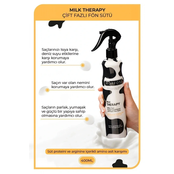 Milk Therapy Çift Fazlı Kondisyoner Fön Suyu 400 ML - mrfs