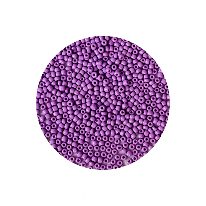 Mor Renk 4 mm Yaklaşık 220 adet/20 gram Cam Boncuk Oya Yazma Bileklik ve Kolye