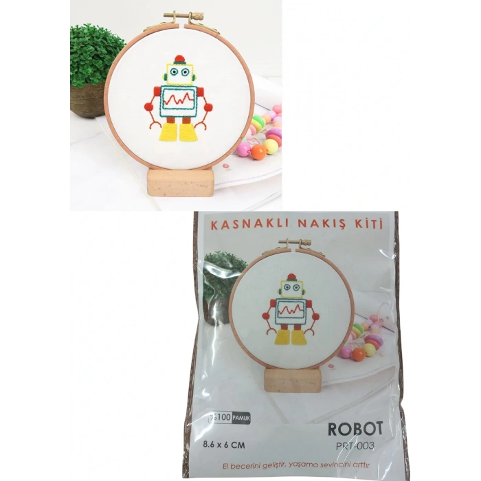 Nakış Kitleri Kasnaklı 8.6 X 6 cm Robot