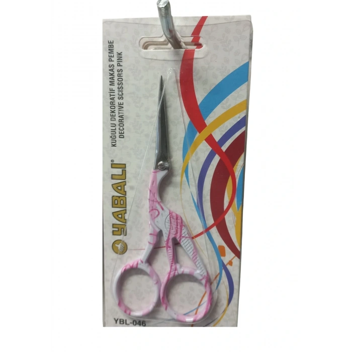 Nakış Makası Kuğulu Dekoratif Makas Pembe YBL-046 Model 8