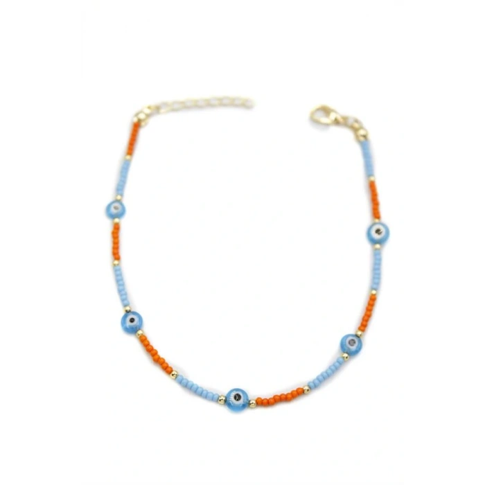 Nazar Boncuklu  Halhal - Mavi