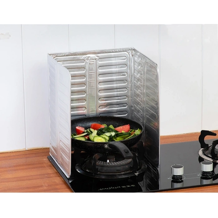 Ocak Yağ Sıçrama Koruyucu Katlanır Alüminyum Levha -kolay Silinir Piknik Tüpü Rüzgar Önleyici Panel