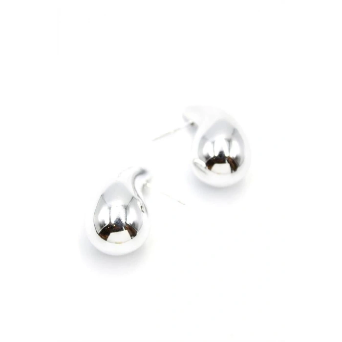 Orta Boy Damla Küpe - Gümüş