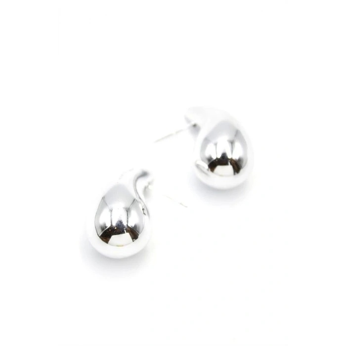 Orta Boy Damla Küpe - Gümüş