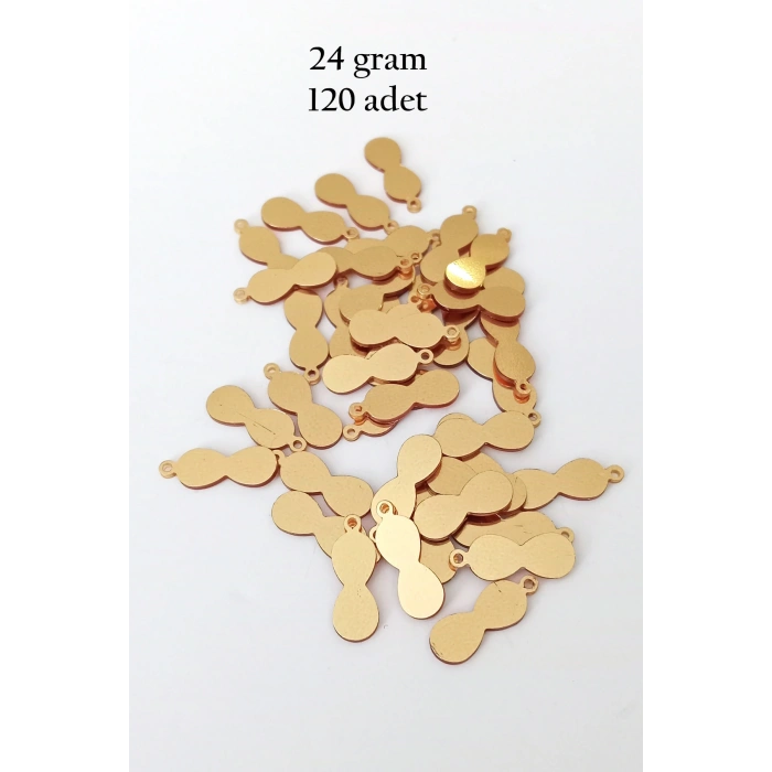 Oya Abiye Bileklik Kolye Pleksi Metalik Plastik Pul Altın Renk 24 gram 120 adet - BNC540