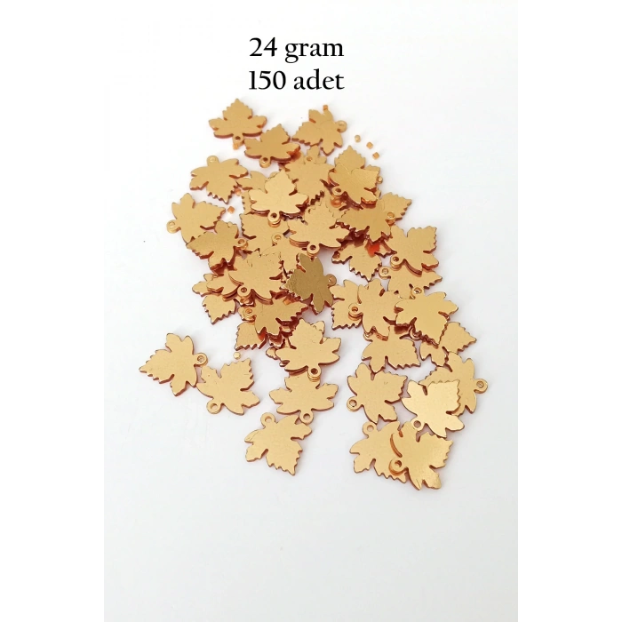 Oya Abiye Bileklik Kolye Pleksi Metalik Plastik Pul Altın Renk 24 gram 150 adet - BNC551