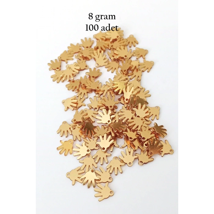 Oya Abiye Bileklik Kolye Pleksi Metalik Plastik Pul Altın Renk 8 gram 100 adet - BNC485