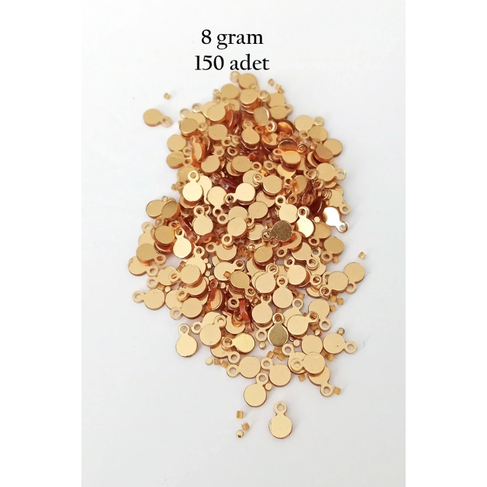 Oya Abiye Bileklik Kolye Pleksi Metalik Plastik Pul Altın Renk 8 gram 150 adet - BNC497