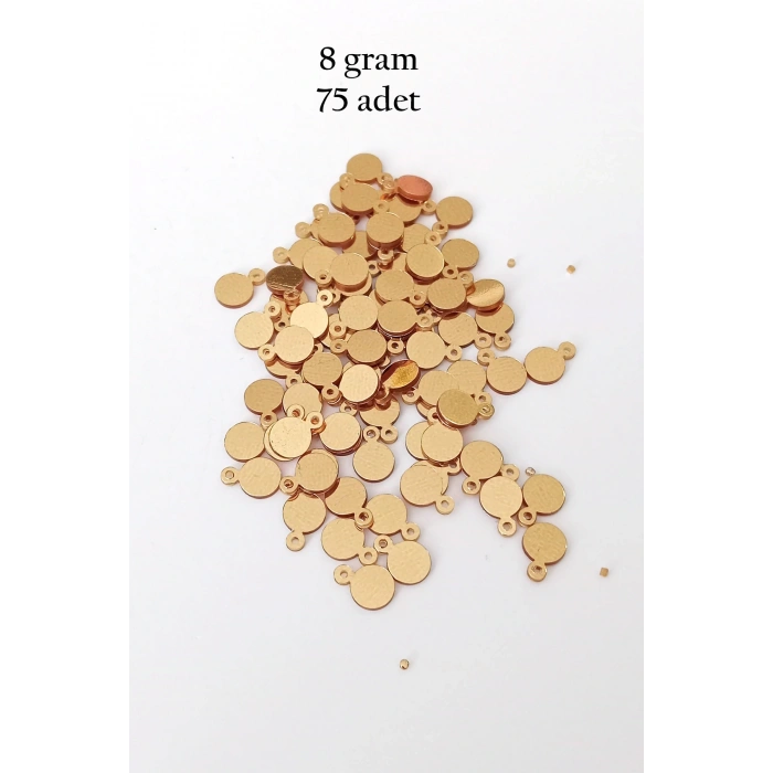 Oya Abiye Bileklik Kolye Pleksi Metalik Plastik Pul Altın Renk 8 gram 75 adet - BNC493