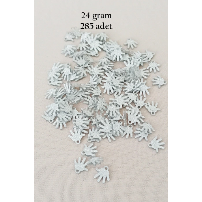 Oya Abiye Bileklik Kolye Pleksi Metalik Plastik Pul Gümüş Renk 24 gram 285 adet - BNC579