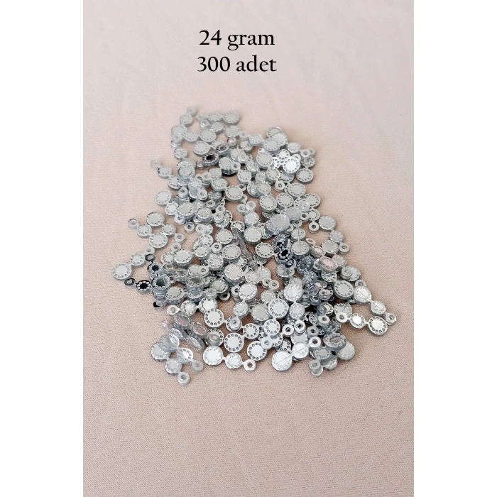 Oya Abiye Bileklik Kolye Pleksi Metalik Plastik Pul Gümüş Renk 24 gram 300 adet - BNC560
