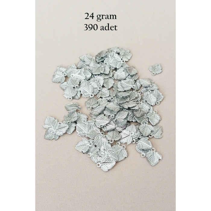 Oya Abiye Bileklik Kolye Pleksi Metalik Plastik Pul Gümüş Renk 24 gram 390 adet - BNC567