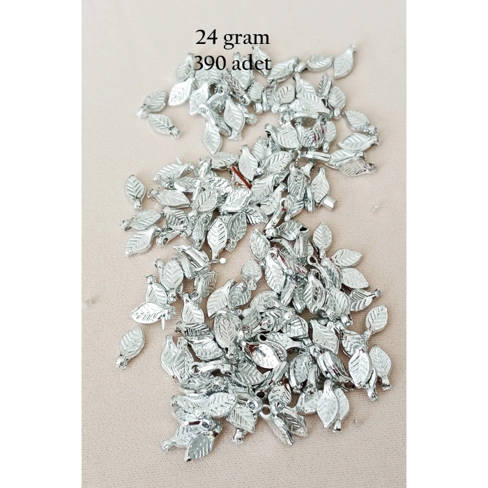 Oya Abiye Bileklik Kolye Pleksi Metalik Plastik Pul Gümüş Renk 24 gram 390 adet - BNC574