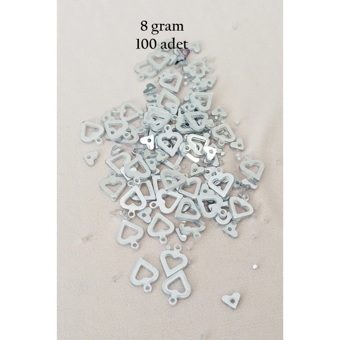 Oya Abiye Bileklik Kolye Pleksi Metalik Plastik Pul Gümüş Renk 8 gram 100 adet - BNC511