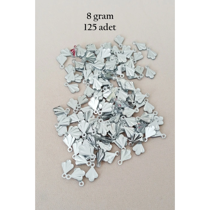 Oya Abiye Bileklik Kolye Pleksi Metalik Plastik Pul Gümüş Renk 8 gram 125 adet - BNC527
