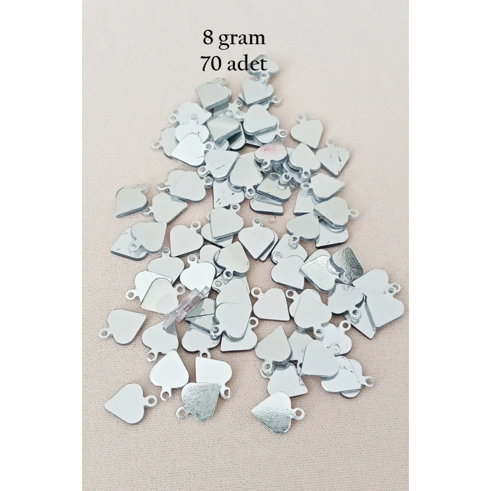 Oya Abiye Bileklik Kolye Pleksi Metalik Plastik Pul Gümüş Renk 8 gram 70 adet - BNC530