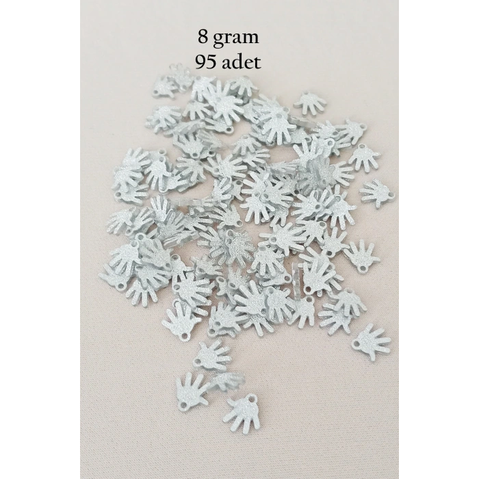 Oya Abiye Bileklik Kolye Pleksi Metalik Plastik Pul Gümüş Renk 8 gram 95 adet - BNC519