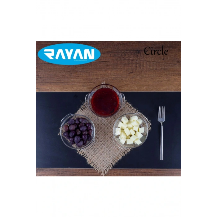 Rayan Circle Tekli Yuvarlak Cam Kahvaltılık
