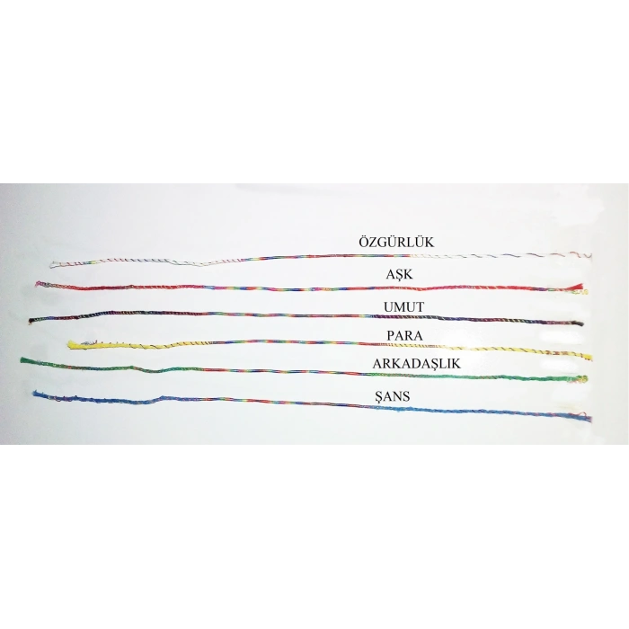 Renkli Şans Bileklikleri - 1 Kartela - ( 65 Adet )