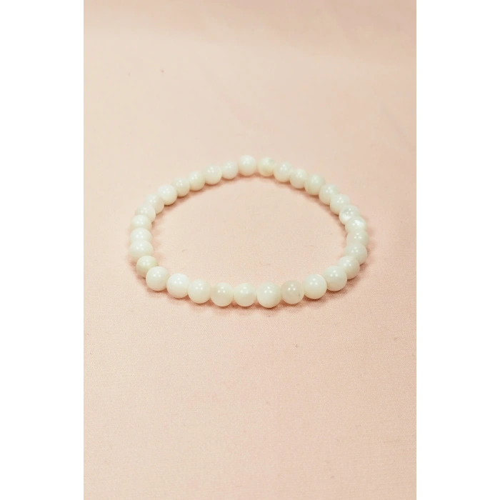 Sedef Doğal Taş Bileklik Kutulu