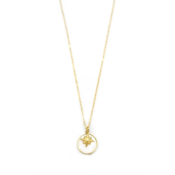 Sedef Kutup Yıldızı Kolye - Altın