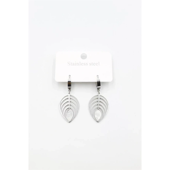 Sedef Yaprak Küpe - Gümüş