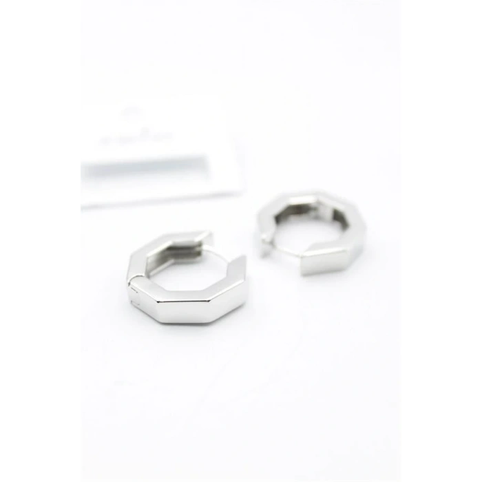 Sekizgen  Küpe - Gümüş