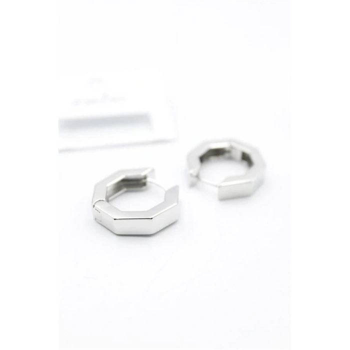 Sekizgen  Küpe - Gümüş