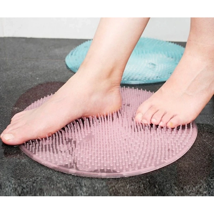 Silikon Fırçalı Banyo Masaj Matı Ve Ayaklar İçin Topuk Masaj Paspası