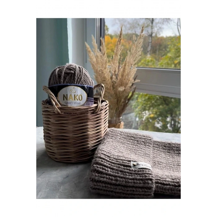 Sport Wool Atkı Bere Ceket Yelek Örgü İpi Yünü No: 193 Koyu Gri Melanj