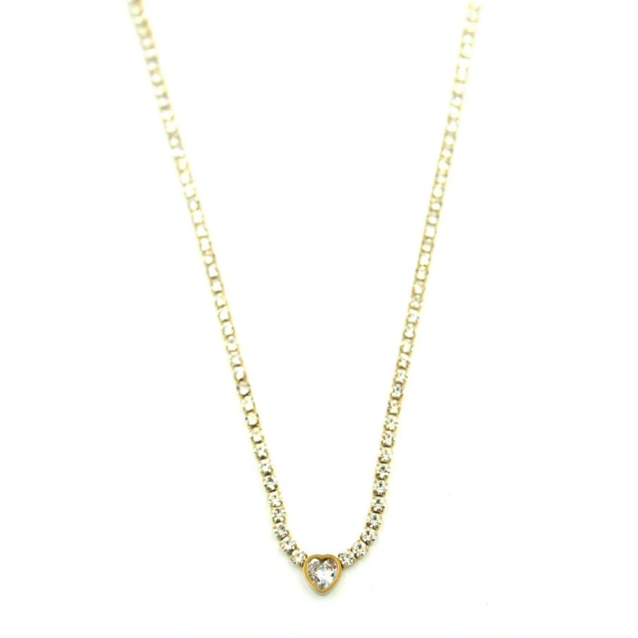 Su Yolu Kalp Kolye - Altın