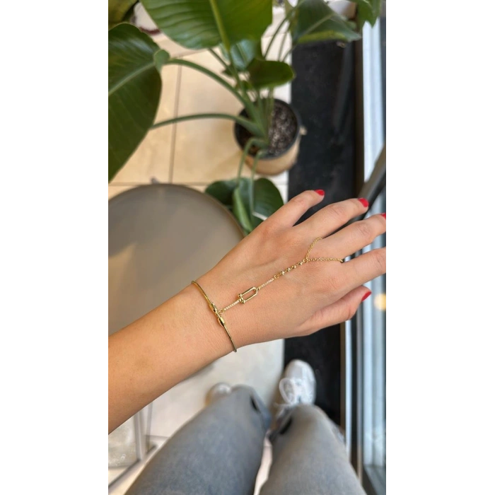 Taşlı Bilezik Şahmeran - Altın