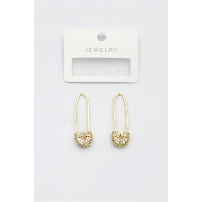 Taşlı Filkete Küpe - Altın