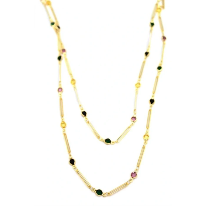 Taşlı Kolye - Altın