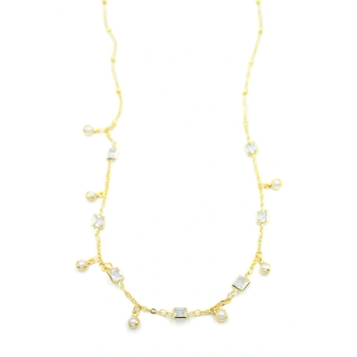 Taşlı Kolye - Altın