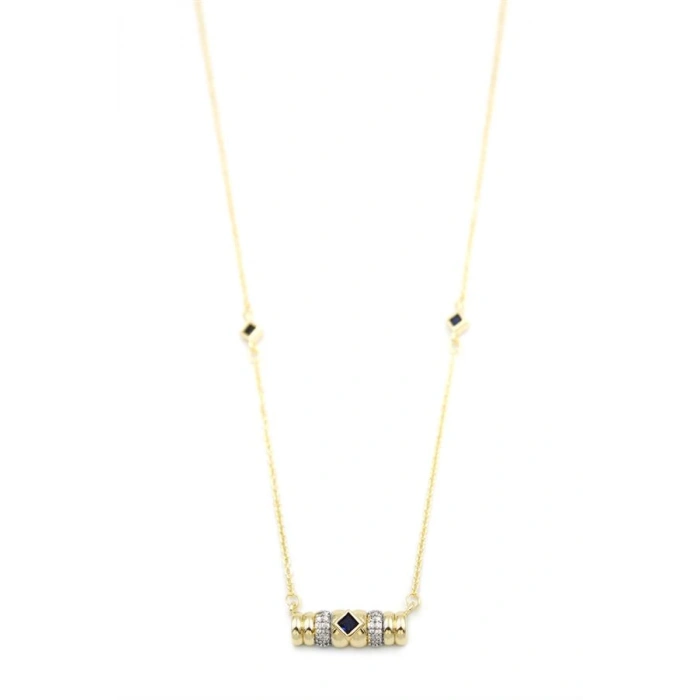 Taşlı Kolye - Siyah