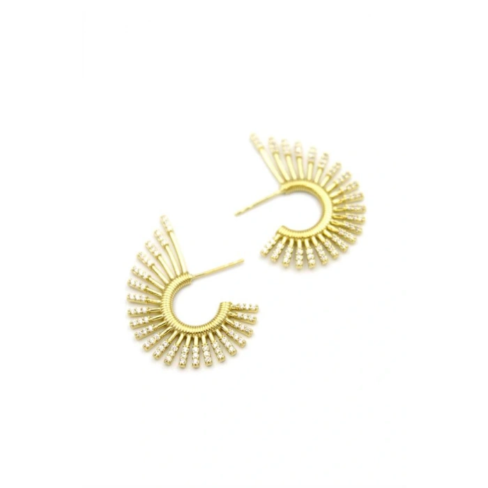 Taşlı Küpe - 14K Altın