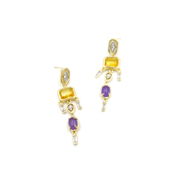 Taşlı Küpe - Altın