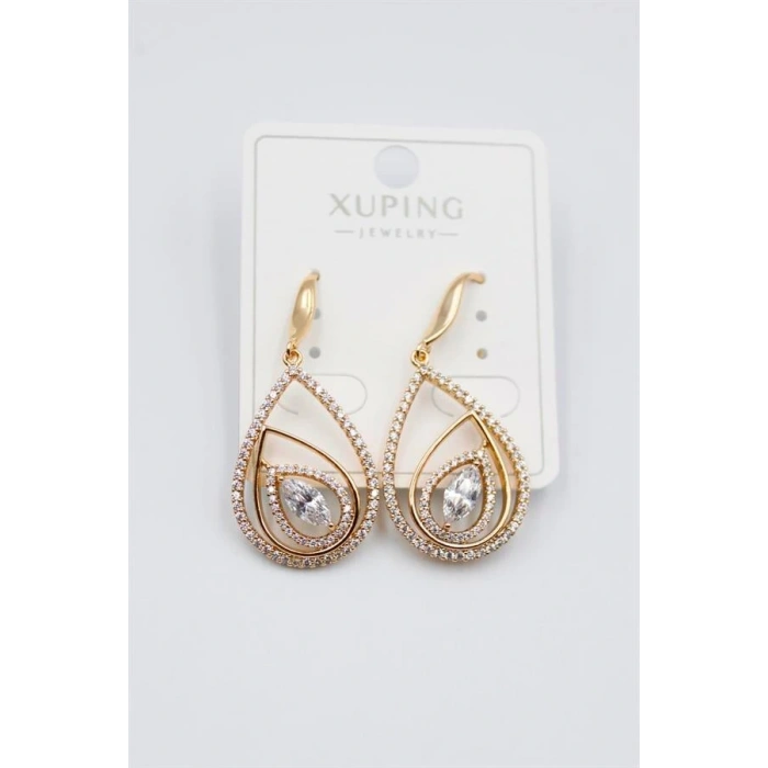 Taşlı Küpe - Altın