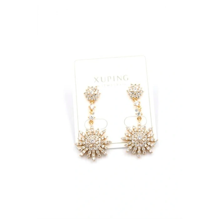 Taşlı Küpe - Altın