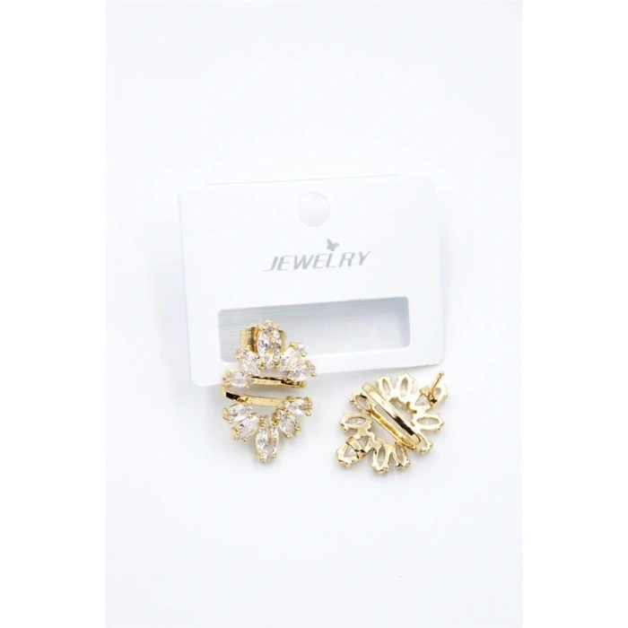 Taşlı Küpe - Altın