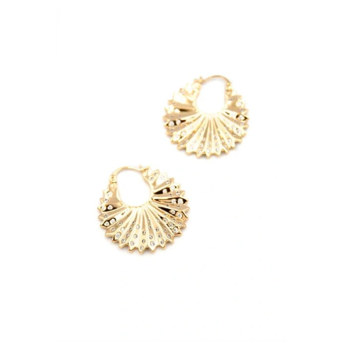 Taşlı Küpe - Altın